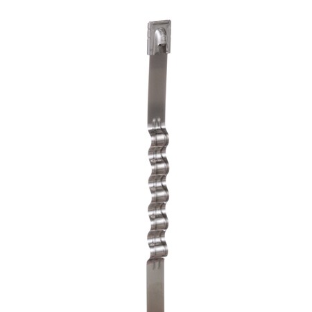 Panduit Cable Tie, 14-1/2 in L, 4 in Max Bundle Dia., Silver, 316 Stainless Steel, 450 lb Strength, 50 PK MLT4WH-LP316